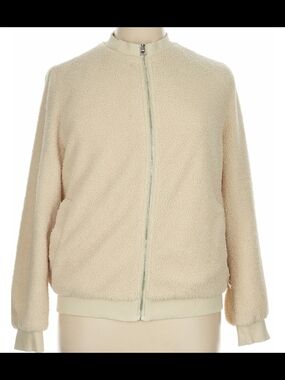 Silky Soft Cream Zip-Front Sherpa Jacket - Women